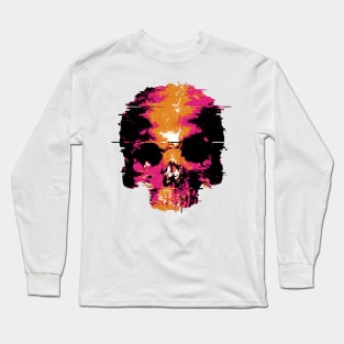 Skull Glitch (red) Long Sleeve T-Shirt